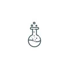 Obraz premium Volumetric Flask Outline Icon Illustration, Line Icon, Vector, Chemical Lab tools icon.