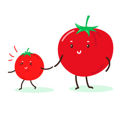 Cute cartoon tomatoes illustration 