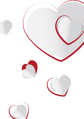 Valentine's day concept background, paper hearts. Vector. Cute love sale banner or greeting card