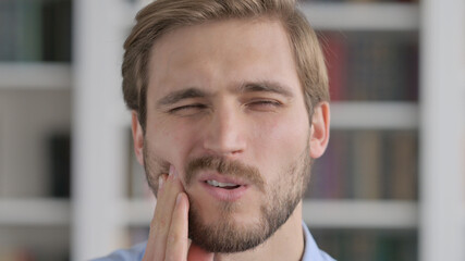 Close up of Mouth of Man with Cavity, Toothache