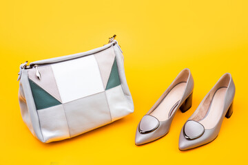 shopping concept. female leather stylish footwear. fashion accessory.