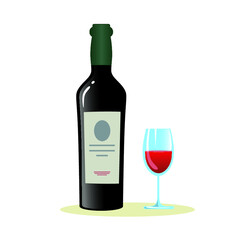 bottle and glass of wine