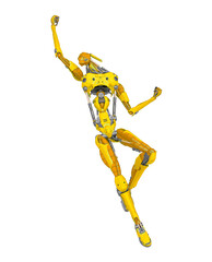 mechanical soldier in combat