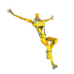 mechanical soldier is landing