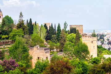 Fototapeta na wymiar Alhambra Towers, Granada - Spain