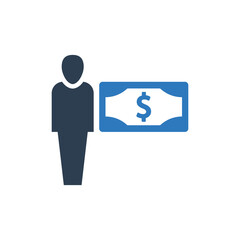 businessman dollar icon - banker icon sign symbol
