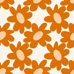 Simple floral seamless pattern with flowers for fabrics and cards and linens and kids and wrapping paper
