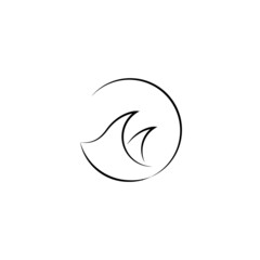 Stingray circle logo vector line art minimalist illustration vector design template - obrazy, fototapety, plakaty