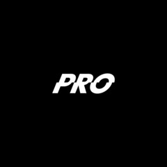 Minimalist Pro Logo vector on black background, simple professional.