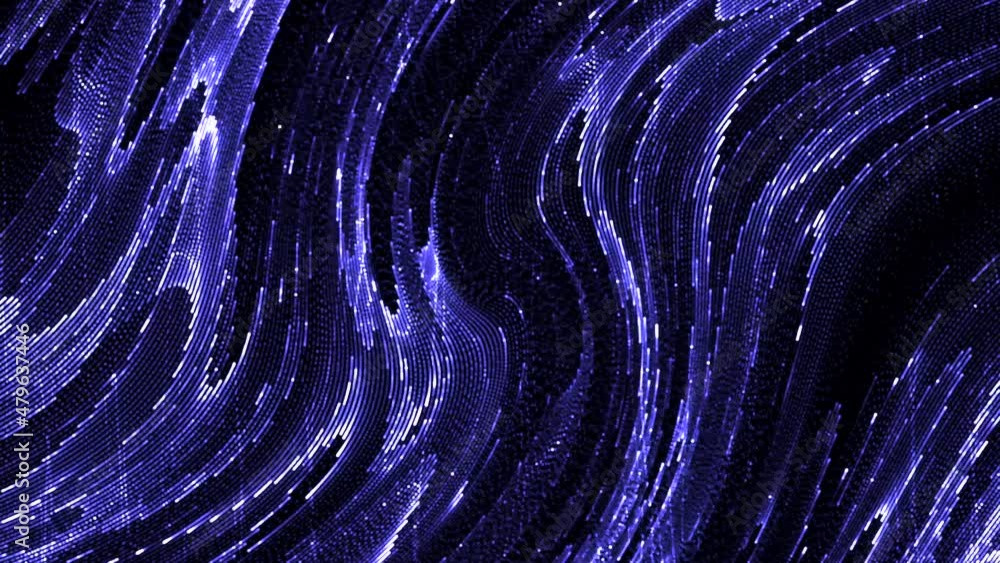 Poster mysterious dark purple shining texture with shining particles. motion. flowing streams of fluid subs