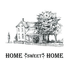 HOME SWEET HOME. Vector stock illustration eps10. 