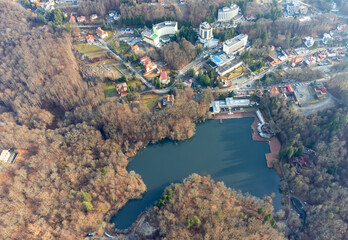 Lake Ursu from the resort of Sovata - Romania seen from above