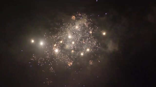 New years eve fireworks in slow motion