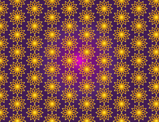 Pattern of Golden decorative flowers design vector on solid light pink color