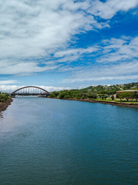 Kowie River runs under the arch-bridge of Port Alfred Eastern Cape South Africa