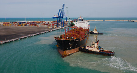 cargo ship in port
