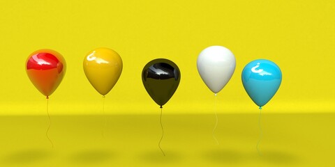 3d colors balloon concept