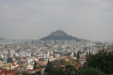 Blick auf den Lycabettus Hügel in Athen
