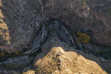 overhead shot of a river in southern Andalusia