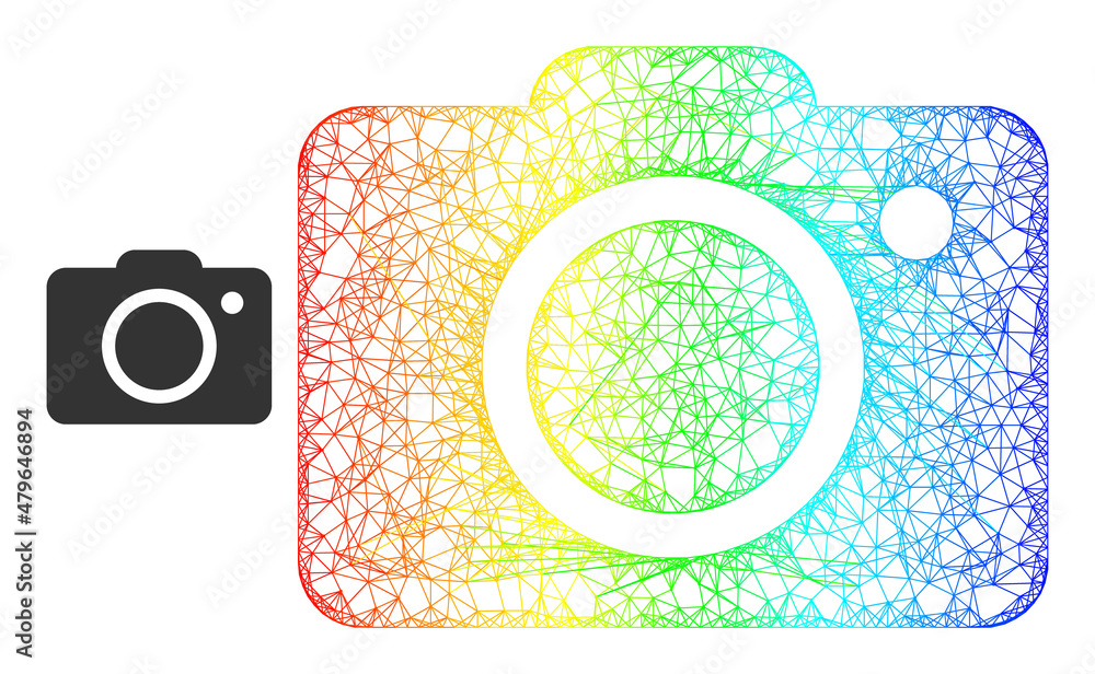 Poster net photo camera model icon with spectral gradient. colorful carcass net photo camera icon. flat car