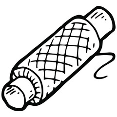 hand drawn spool of thread in doodle style