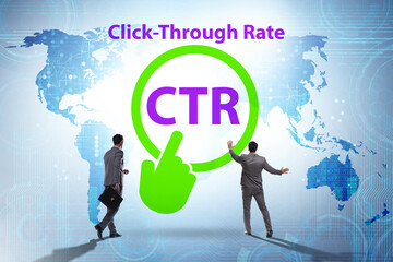 CTR click through rate concept with business people
