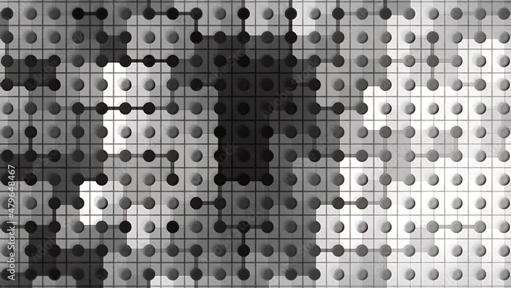 Poster abstract background with monochrome squares. seamless loop. motion. blinking black and white tiles o