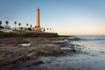 Fototapeta premium Chipiona lighthouse at sunrise, Cadiz, Andalusia, Spain