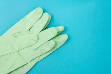 glove on blue