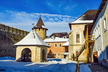 Inner yard of medieval Khotyn fortress, Chernivtsi region. Ukraine