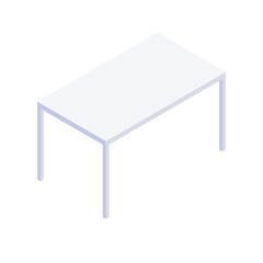 Vector isometric illustration of a writing or computer desk in a modern style