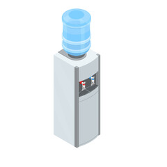 Water cooler isometric in modern style. Office equipment. Interior element