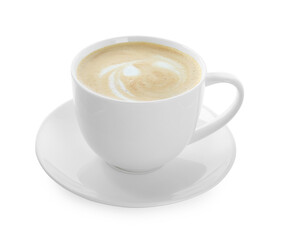 Cup of tasty coffee isolated on white