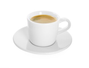 Cup of tasty coffee isolated on white
