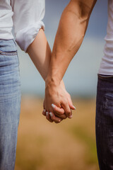 Lovers holding hands
