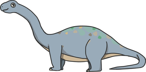 可愛いブロントサウルス(首を伸ばす)
