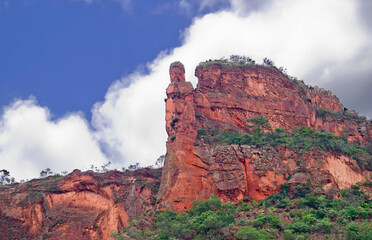 red stone wall at chapada dos guimaraes, Mato Grosso, Brazil
