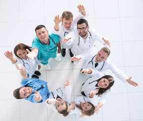 Fototapeta na wymiar top view. medical team standing in a circle