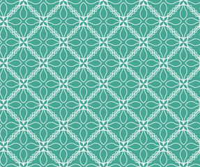 Fototapeta premium Abstract seamless Arabian cell pattern. Monochrome twisting line ornament.