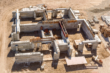 Concrete Foundation of Building Under Construction