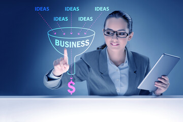 Businesswoman in ideas generation concept