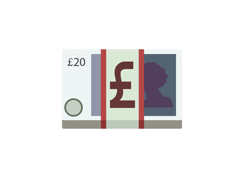 20 Pound sterling banknote. British money. Currency. Vector illustration.