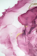 Alcohol ink roses. Purple and pink abstract background. Luxury art