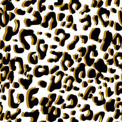 Full seamless leopard cheetah animal skin pattern. Ornamental White Design for women textile fabric printing. Suitable for trendy fashion use.