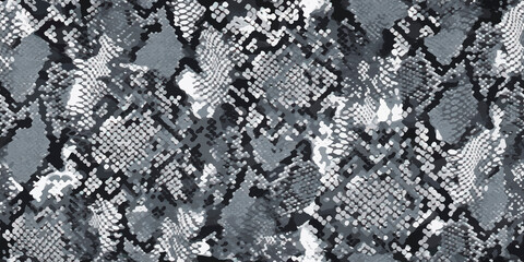 Full Seamless Snake Animal Skin Texture Pattern Vector. Gray snake leather design for textile fabric print. Snake leather pattern for bag, shoes, tight, dress and fabric.