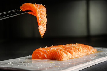 Salmon tataki.