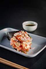 Salmon temaki.