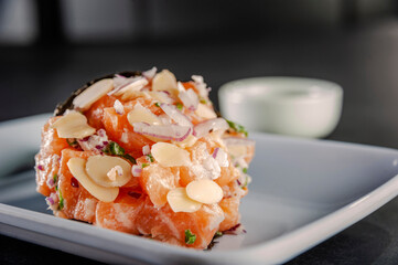 Salmon temaki.