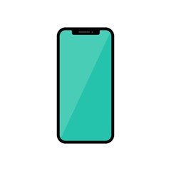 Touchscreen smartphone, mobile phone, handphone colored icon. Trendy flat style isolated symbol, for: illustration, outline, logo, mobile, app, emblem, design, web, ui, ux. Vector EPS 10
