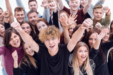 portrait of group of happy young people